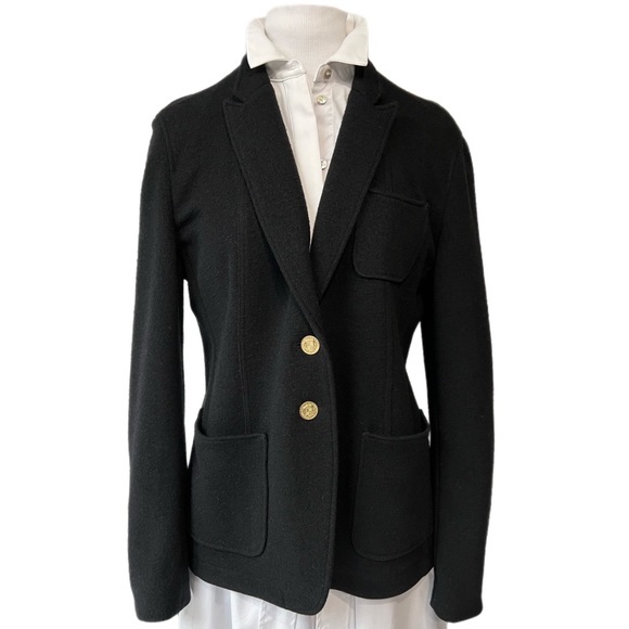 Hugo Boss Jackets & Blazers - Hugo Boss Serania Blazer Wool Acrylic Black Gold Button